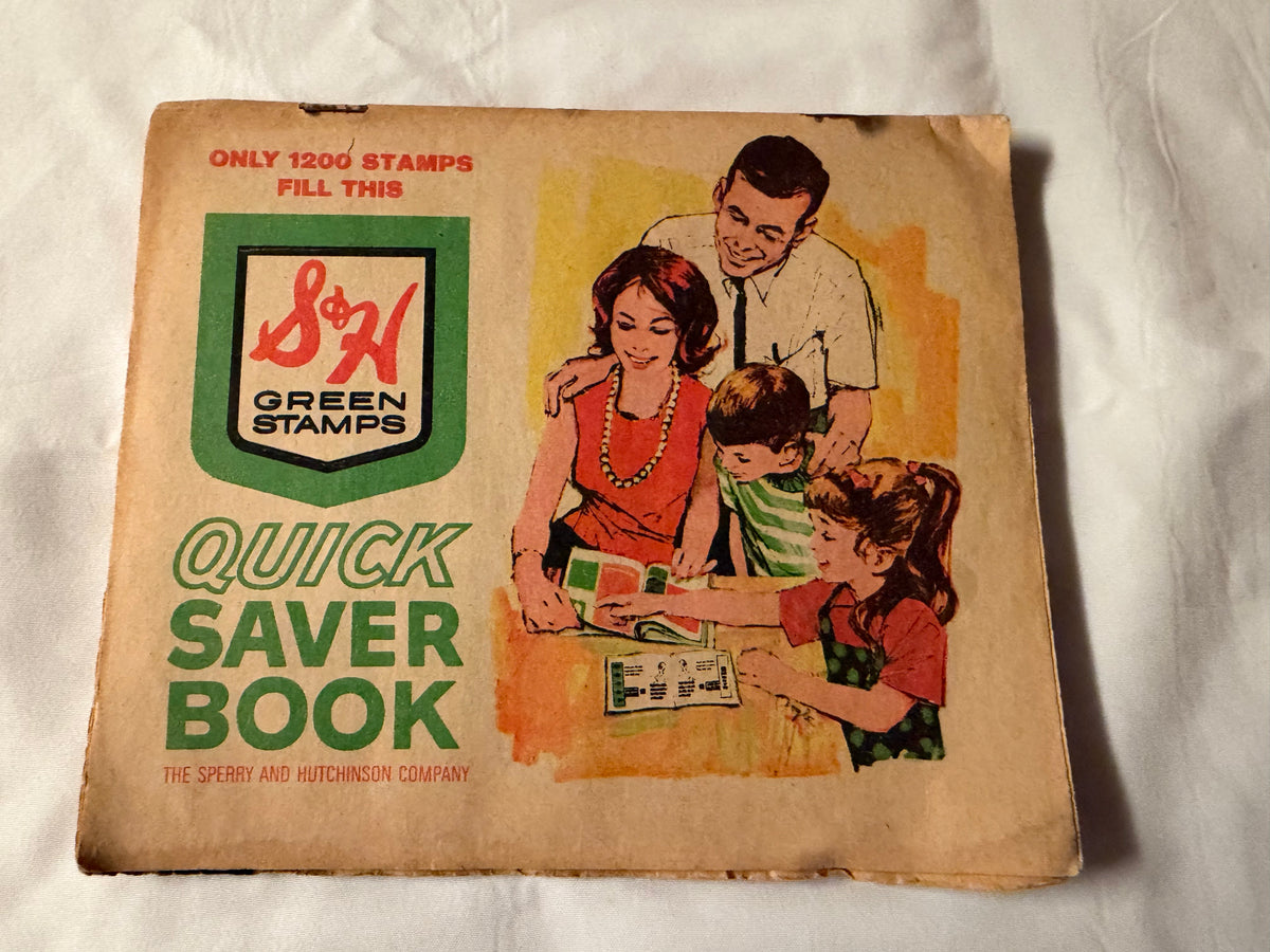 Book of S&H Green Stamps from the Sperry and Hutchinson Company Filled with 1200 Stamps