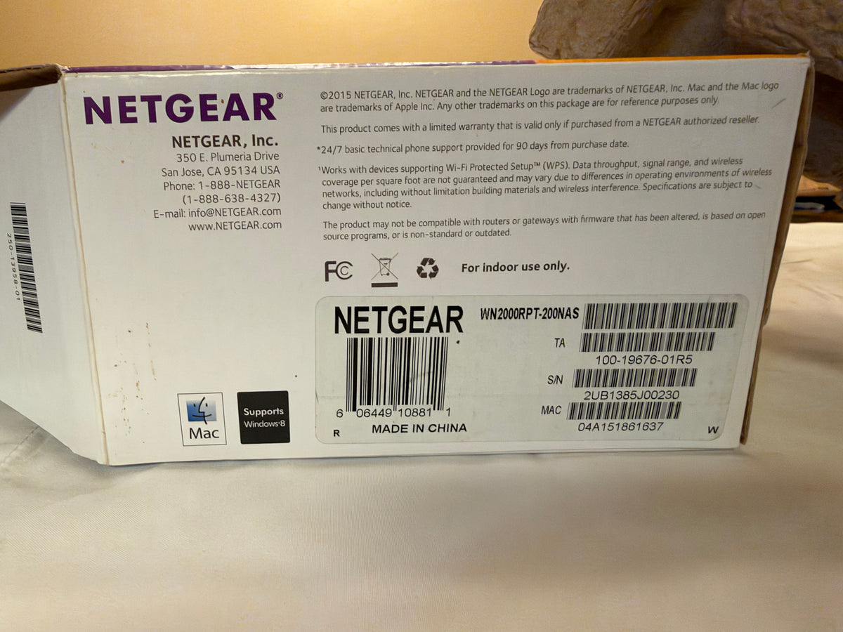 Netgear WiFi Ranger Extender N300 Range in Box with All Original Paperwork Upto 300 Mbps 4 Ports