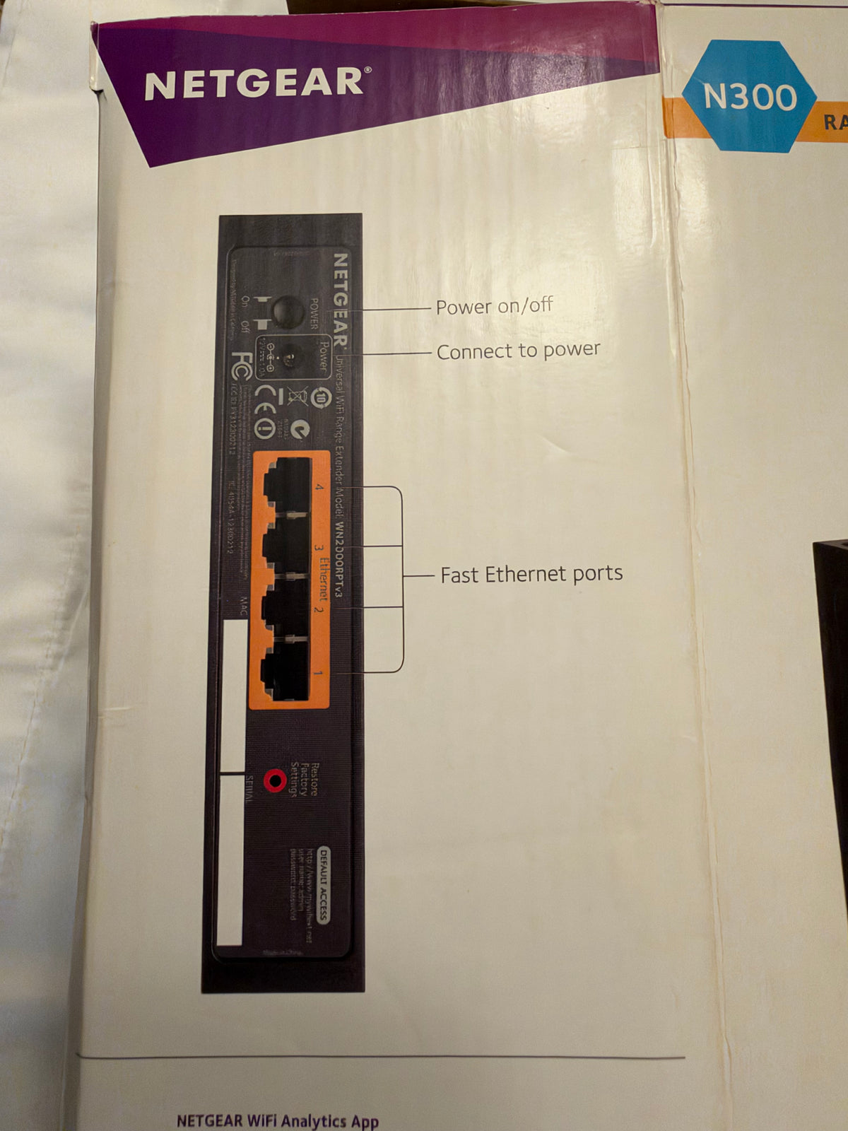 Netgear WiFi Ranger Extender N300 Range in Box with All Original Paperwork Upto 300 Mbps 4 Ports