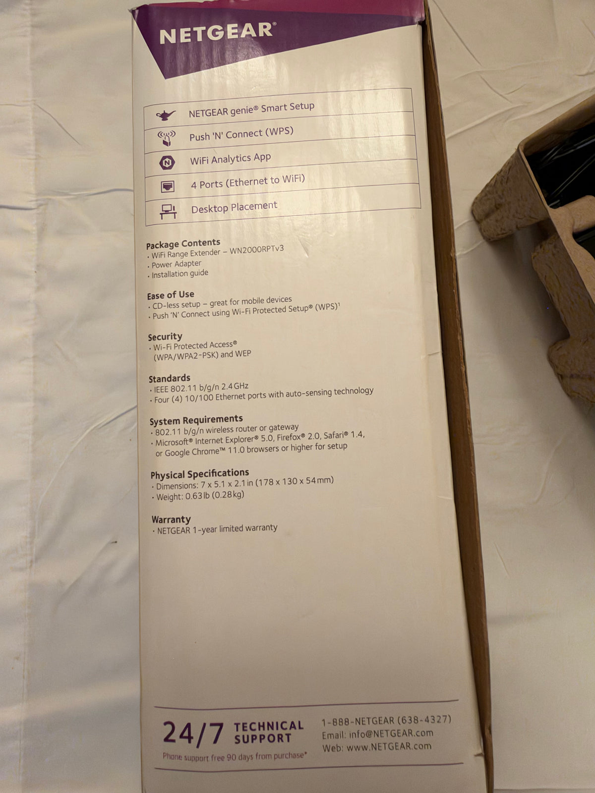 Netgear WiFi Ranger Extender N300 Range in Box with All Original Paperwork Upto 300 Mbps 4 Ports