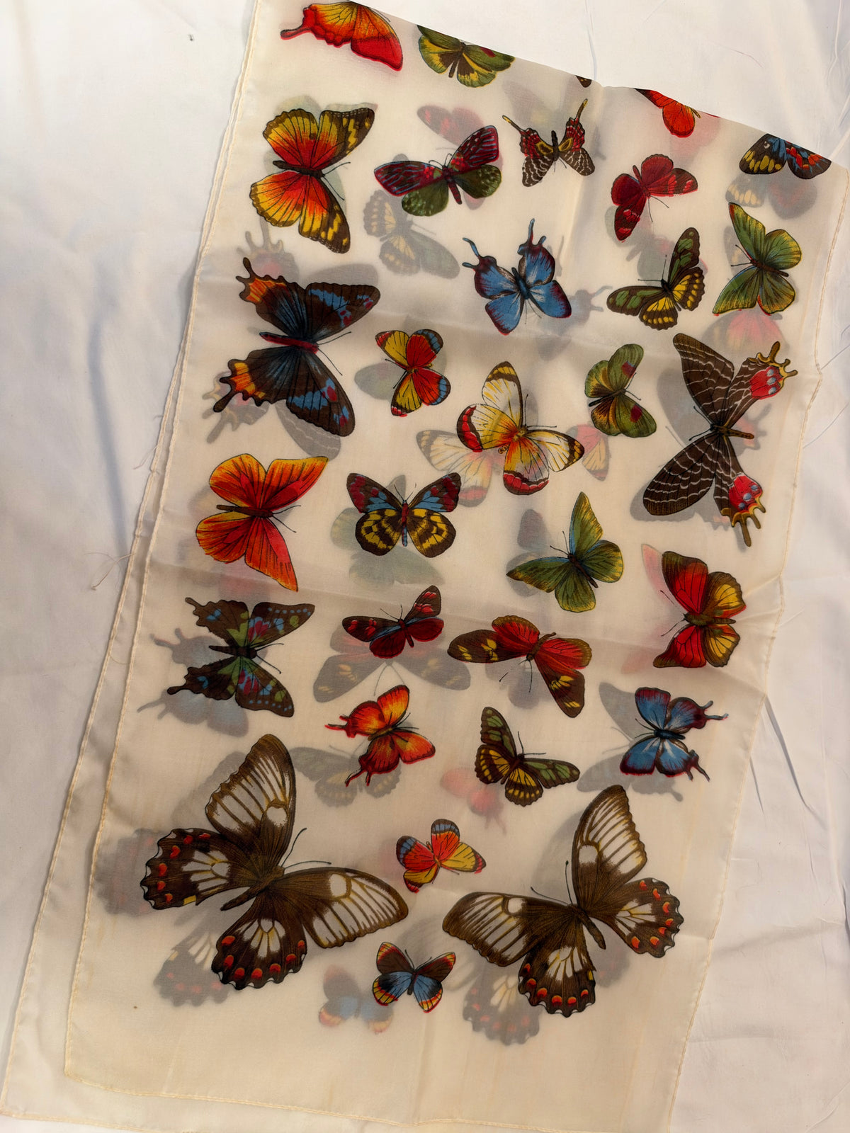Butterfly Scarf Absolutely Beautiful 43 inches long by 12.25 wide Perfect Condition