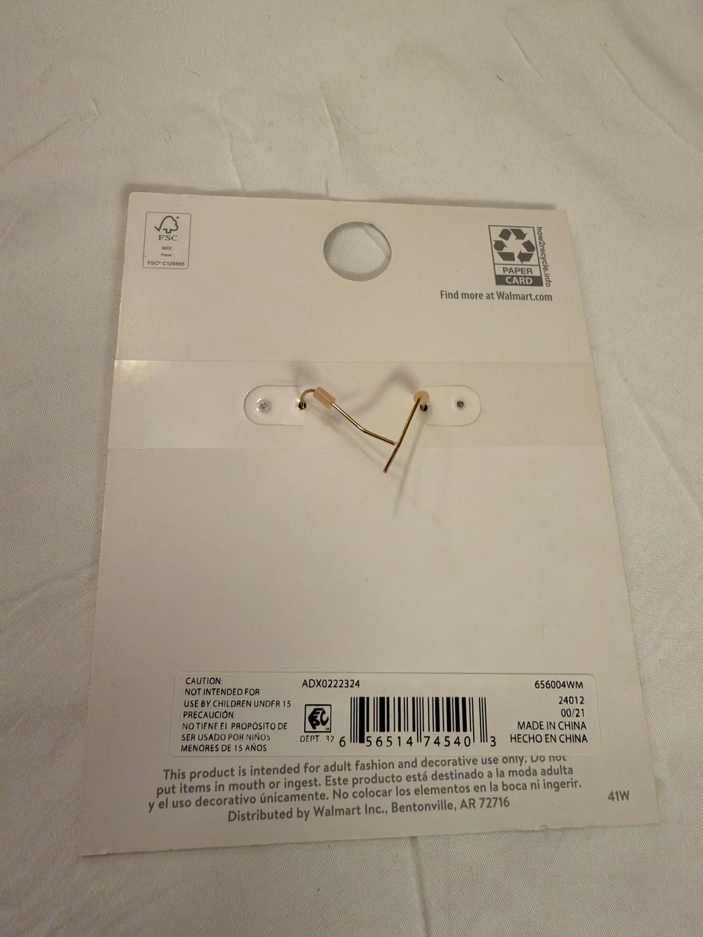 Time and Tru Quality Tested Hypo-allergenic Gold Tone Long Leaf Earrings